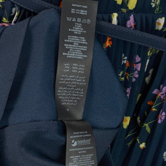 Self-Portrait SS/24 Navy Floral Chiffon Mini Dress - Picture 11 of 12